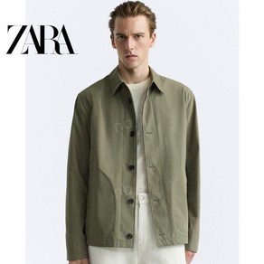 자라옴므 남성용 카키 루즈 셔츠 재킷 ZARA