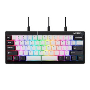 BAROCCOMiSTEL MD600 V3 RGB ORCA TKL 인체 공학적 기계식 키보드 체리 MX 스플릿 레이아웃 PBT 더블샷 키캡 윈도우 OS 호환 (레드), 레드, 텐키리스