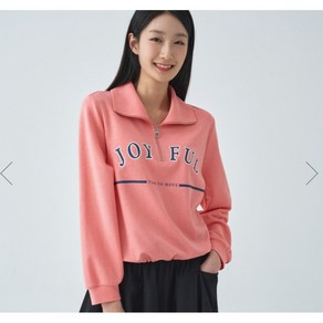 지센/ [파격할인] 여성 [에센셜] 하프 집업 레터링 티셔츠