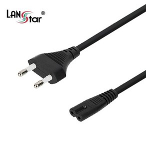 [LANSta] 8자 ㅡ자형 전원 파워케이블 녹음기용 LS-8CORD-0.5M [블랙/벌크/0.5m], 1개