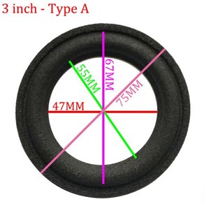 폼 스피커 서라운드 에지 우퍼 수리 접이식 에지 서브 우퍼 링 DIY 수리 액세서리 스피커 서스펜션 33 인치, 04 3 inch  Type A, 0 PC