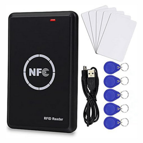 스마트 액세스 제어 카드 복사기 RFID 리더기 125KHz 카드 복제기 13.56MHz 암호화 카드 디코더 NFC 태그, 검은색, 한개옵션0