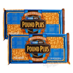 [1+1]트레이더조 파운드플러스 밀크 초콜릿바 아몬드 500g TRADER JOE'S POUND PLUS MILK CHOCOLATE BAR WITH ALMONDS, 2개