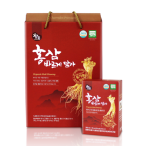 참든 유기농 홍삼액 홍삼진액 유기농홍삼 홍삼바르게담아 70ml x 20포, 1개