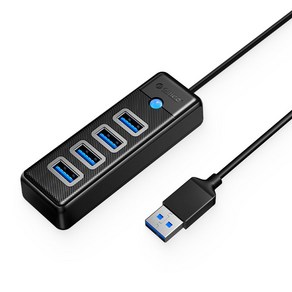 허브 오리코 노트북허브 USB분배기 USB3.0 USB PW4U-U3 sunmami*8600756Ex, 블랙, 1개