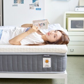 눕 굿모닝 토퍼 분리형 25cm 포켓스프링 매트리스 SS/Q, 화이트+그레이