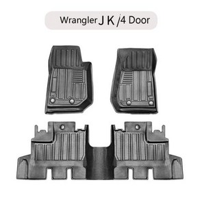 고무 바닥 매트 지프 랭글러용 3D TPE LHD 자동차 JK/JL 2007-2017 2018-2021 발 패드 라이너 카펫 2 도어 4 사하라 루비콘, 없음