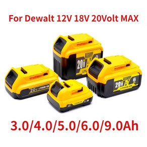 디월트 리튬이온 배터리 리튬 이온 전동 공구 교체 9000mAh 108V 12V 18V 20 V 최대 90Ah DCB205 DCB206, 1.12Volt 3.0Ah, 1개