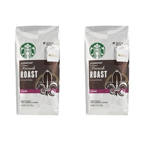 스타벅스 홀빈 커피 340g 2팩 프렌치 로스트 Stabucks Whole Bean Coffee Dak Roast Fench Roast, 2개