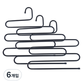 다용도 5단 바지걸이 블랙_3개입, 블랙, 6개