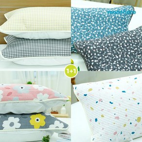 [2장세트] 몽쉐어 3초 간편교체 탈부착 누빔 밴딩 베개커버 2장, SIZE:40x60 블루, 2개