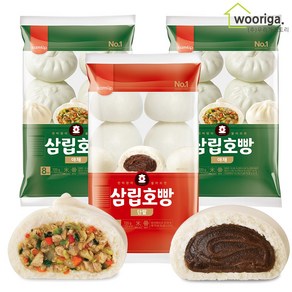 우리가스토리 대용량 냉동삼립 야채호빵 16입+팥호빵 8입, 1개, 90g