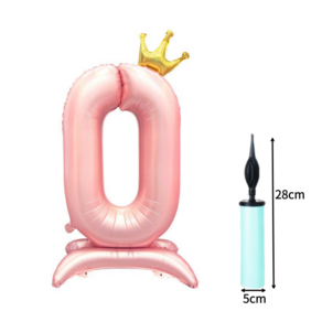 지엠앤 대형 숫자 레터링 왕관 파티 풍선 105cm +손펌프증정, 1개, 숫자0