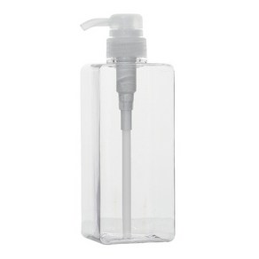 친환경 PETG 사각 디스펜서 650ml 샴푸 물비누 용기, 1개, 투명용기