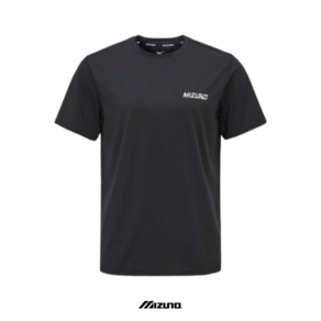 [국내배송] 미즈노 RUNNING SHORT SLEEVE 블랙 캐주얼 남성용 반팔티셔츠