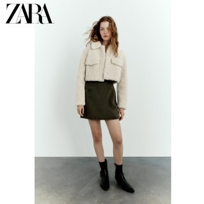 ZARA 자라 페이크 시어링 크롭 오버셔츠 뽀글리 자켓