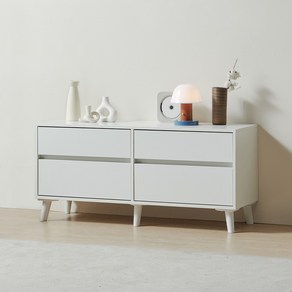 [케이컴퍼니본사] K1200-2S-IN-4C-LPM / 심플비 피크 높은 1200거실장 4서랍형, 화이트