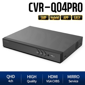 모디아이 CVR-Q04PRO [TVI+AHD+SD] UWQHD 500만화소 초고화질 4채널(4개분할화면), 1개