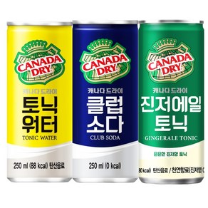 코카콜라 캐나다 드라이 250ml 3종 진저에일 클럽소다 토닉워터 각10개 / 총30개, 30세트