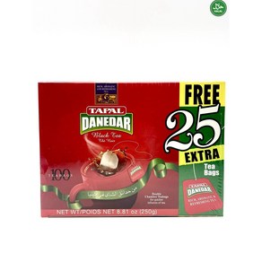 Pakistan Band Tapal Daneda Regula Black Tea Bags 파키스탄 브랜드 타팔 다네다르 레귤러 블랙 티백, 1개, 125개입, 2g