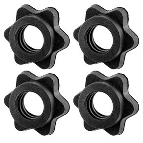 4pcs Babell Spinlock Colla Babell Ba Hexagon 너트 무게 리프팅 덤벨 바를위한 미끄럼 방지 스핀 잠금 칼라 나사, 검은색, 4개