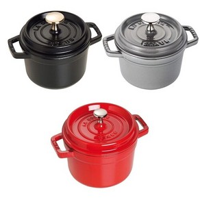 스타우브 STAUB 꼬꼬떼 18cm 원형 블랙 그레이 체리레드 솥밥 양수냄비 주물이 집들이선물, 레드체리, 1개