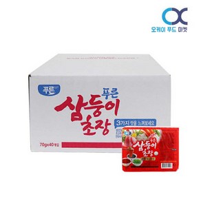 푸른식품 삼둥이초장 70gx40개 2박스 초고추장 간장 와사비, 80개, 70g