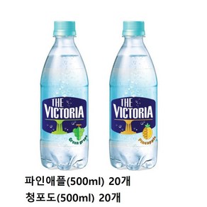 빅토리아 탄산수 청포도 + 파인애플, 500ml, 40개