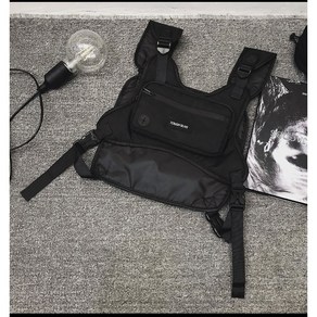 리브랜드 남녀공용 초경량 체스트백 포장 퀵 멀티 포켓 배달 바이크 낚시, 블랙