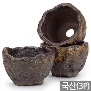 세인화분 국산 수제 다육 다육이 화분 3P - 다육화분 다육이화분 수제화분 화분세트 옹기화분 항아리화분 선인장 식물 분갈이 화분갈이 인테리어 홈가드닝 반려식물 여주화분, 3개, 미주알화분(SE287)