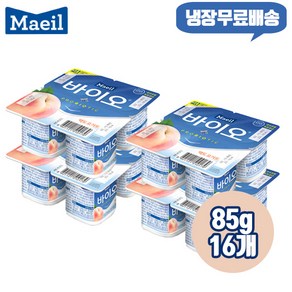 매일 바이오 백도요거트 85gx16개 냉장무/배/프로바이오틱스/우리집 영양간식, 16개, 85g