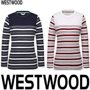 5층 웨스트우드 WESTWOOD 우먼 스트라이프 라운드 티셔츠 (여자 가을 봄 라운드 티셔츠) O3/420