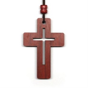 이중 십자가 목걸이 03 wood coss necklace