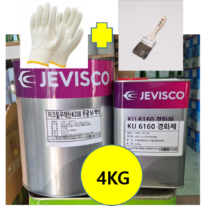 제비스코 아크릴 우레탄#208 4KG 2액형 철재용 우레탄 경화제 포함, 1개, 유광투명