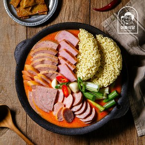 [아빠식당] 햄듬뿍 부대찌개 600g 4팩 (+라면사리 2봉 증정), 단일속성, 4개