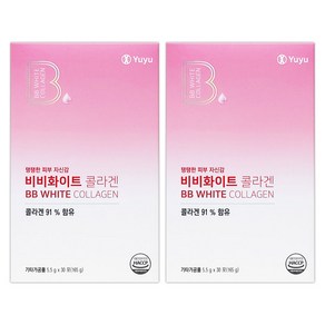 유유제약 비비화이트 콜라겐 복숭아맛 고함량 5000mg 초저분자(300달톤), 2개, 30회분