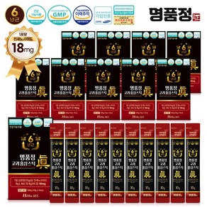 명품정 6년근 고려 홍삼 스틱 진 실속형 1포당 진세노사이드 18mg, 10g, 100개