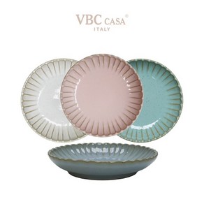 VBC까사 폰다코 스칼롭 파스타볼(21cm) 핑크 4종택1, 그레이, 1개