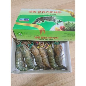 FROZEN GIANT SHRIMP 냉동 큰징거미새우(통새우) 인도 6~10마리{1KG(NET WEIGHT 800g)}, 800g, 1개