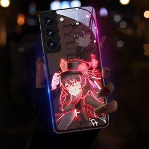 [호환]원신 갤럭시 S24 S23 S22 갤럭시 시리즈 LED 발광 휴대폰 스마트폰 케이스