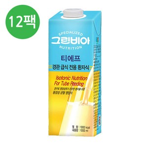 정식품(그린비아) 정식품 그린비아 환자식 티에프 대용량 1000ml, 12개, 1L