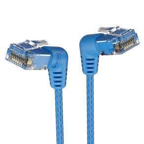 벤션 CAT6A UTP 360도 회전꺽임형 울트라슬림 초고속 기가 랜선 블루 IBOL, 3m, 1개