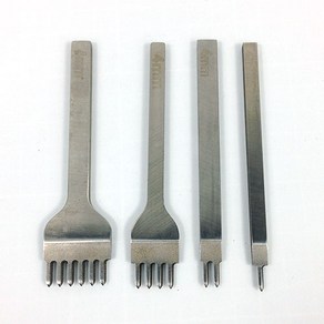 갈색가죽 리퍼브제품 가죽공예 다이아몬드 치즐 목타 (간격 3mm 4mm) 세트 1 2 4 6날 리퍼브제품