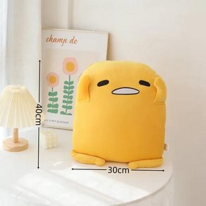 Gudetama 귀여운 애니메이션 계란 인형 봉제 장난감 감압 방 장식 사랑스러운 소파 쿠션 침대 옆 베개 어린이 선물, [01] 무배 40x30cm cushion, 1개