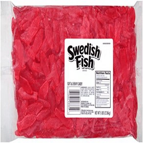 Swedish Fish Soft & Chewy Candy Red 5 Pound Bag 스웨덴 생선 소프트 & 쫄깃한 캔디 레드 5파운드 가방, 1개