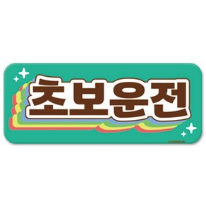 긱베어 초보운전 마그넷 Shiny ainbow 직사각형, 민트, 1개