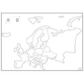 나우맵 교육용 세계지도 백지도 비코팅 - 어린이 색칠 한반도 세계전도, 08. 유럽 백지도