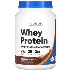 뉴트리코스트 웨이 프로틴 콘센트레이트 Whey Potein Concentate 밀크 초콜릿 2LB 907g, 1개