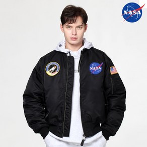 NASA 나사 남녀공용 양면 리버시블 투웨이 MA-1 자켓 블루종 항공점퍼 N-851UBK 잠바 바람막이 아우터 항공패딩점퍼 오버핏 남자 여성