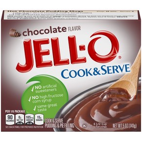 JELLO Chcoclate Pie Filling Mix (5oz Boxes Pack of 6) 젤로 초콜릿 파이 필링 믹스(5온스 상자 6팩), 6개, 141g